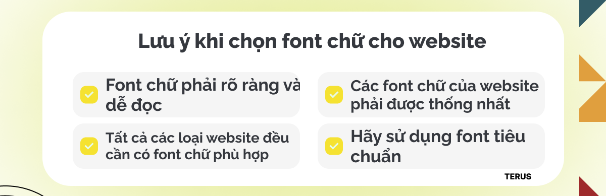 Những lưu ý khi chọn font chữ cho website