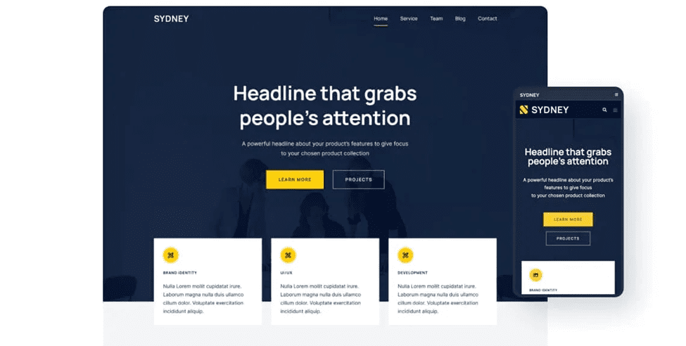 Sydney theme wordpress