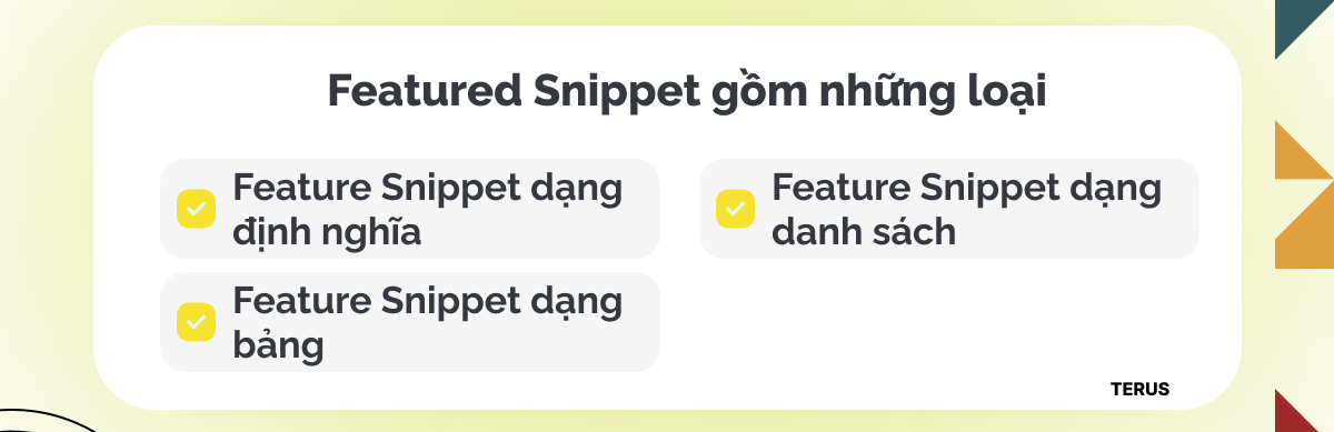 Featured Snippet gồm những loại
