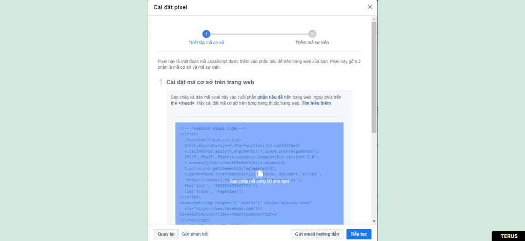 Cài đặt Facebook pixel