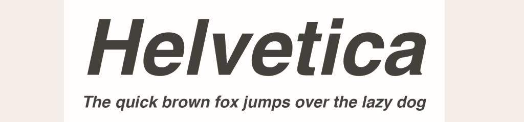 ví dụ cho font chữ Helvetica