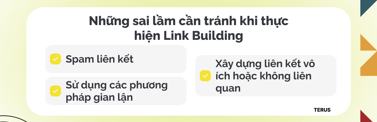 Những sai lầm cần tránh khi thực hiện Link Building là gì?
