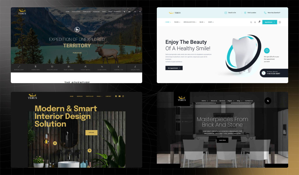 Mẫu thiết kế website nhà hàng tiệc cưới tại Terus