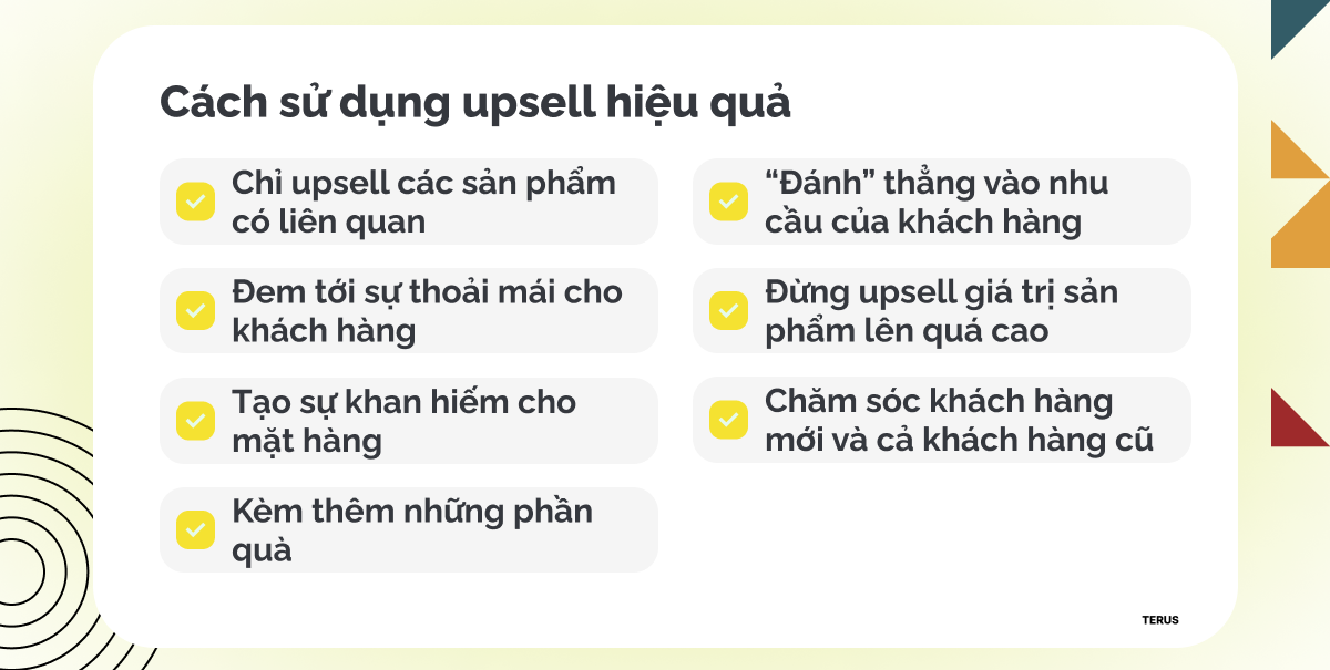Cách sử dụng upsell hiệu quả