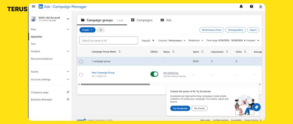 LinkedIn Ads Manager