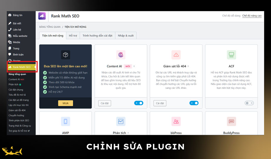 Bước 4: Chỉnh sửa và cấu hình plugin
