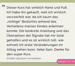 Feedback einer Kundin