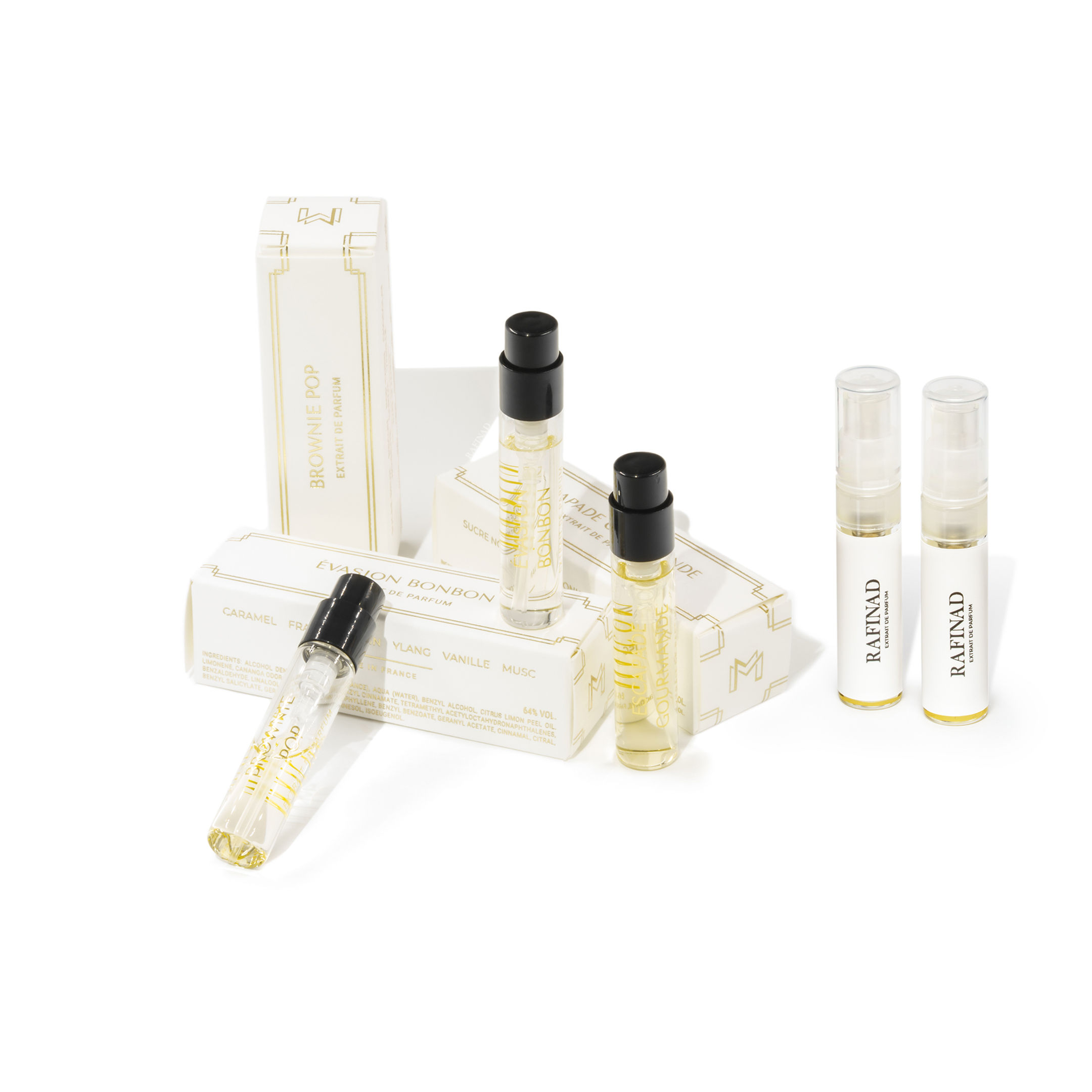 Discovery Set, Maison Mataha, samples, Extrait de Parfum, Brownie Pop, Escapade Gourmande, Evasion Bonbon