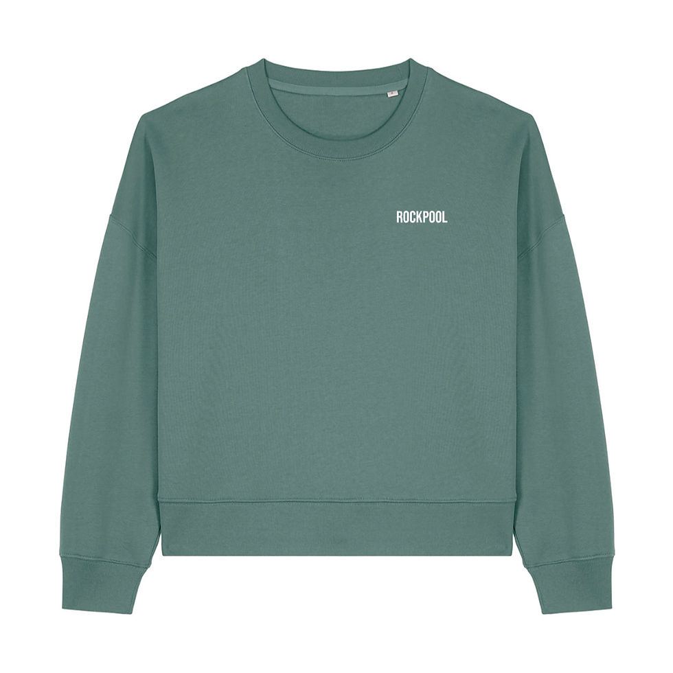 Womens Organic Crew Neck Sweater Cool Green