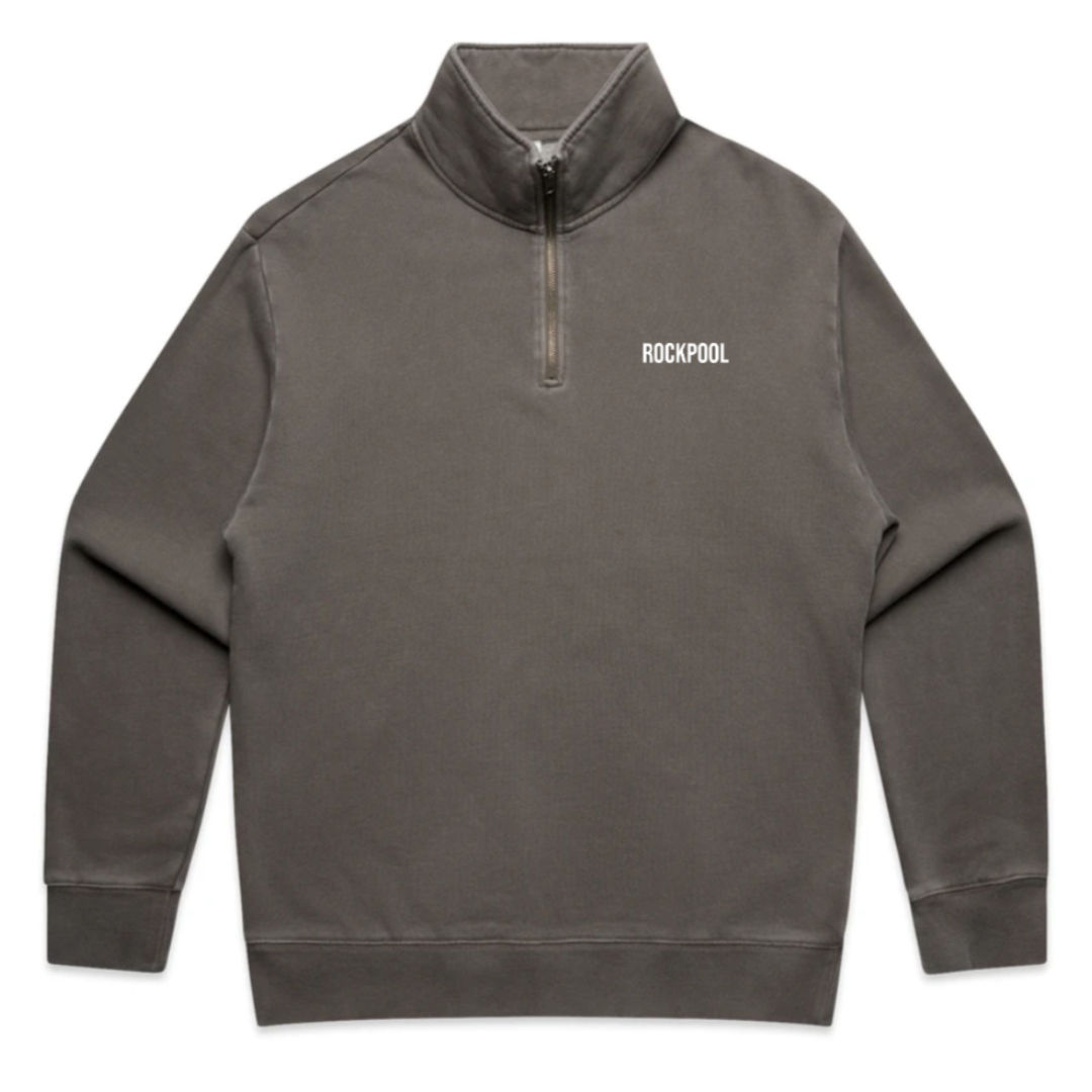 Relaxed Half Zip Faded Grey