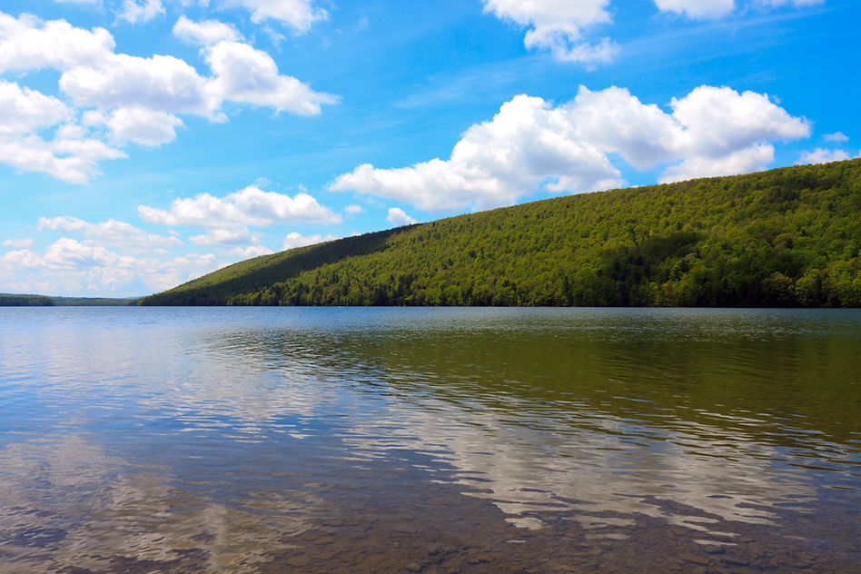 Color DSLR landscape picture of Canadice Lake, one of New York's beautiful Finger Lakes, i
