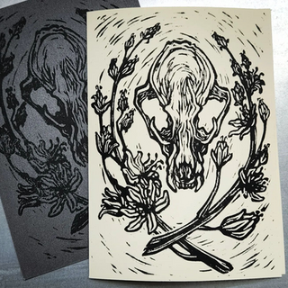 Raccoon Skull Card