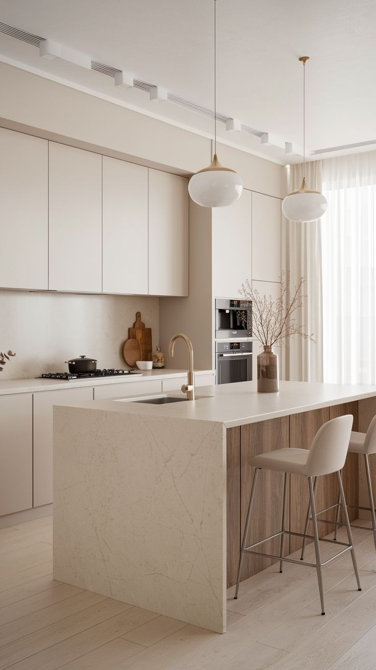22 Transitional Kitchen Ideas for Modern Interior Design _ Cabinets, Island Lighting & Mor