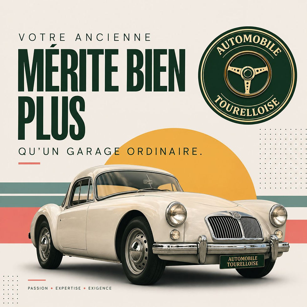 Une MG ancienne dans un garage automobile à Lyon