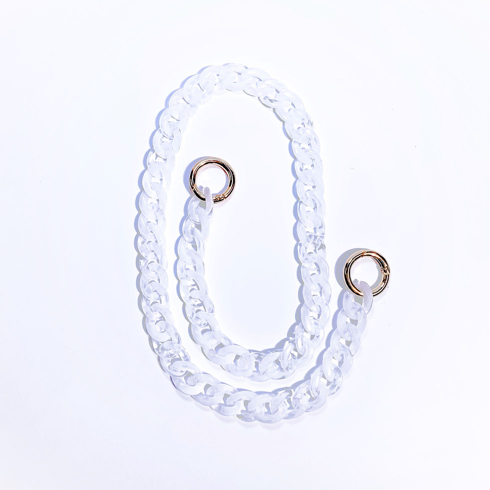 Miniaturbild: Milchklare Statement-Kette / 38 cm - Band für iPhone Hülle oder Tasche 