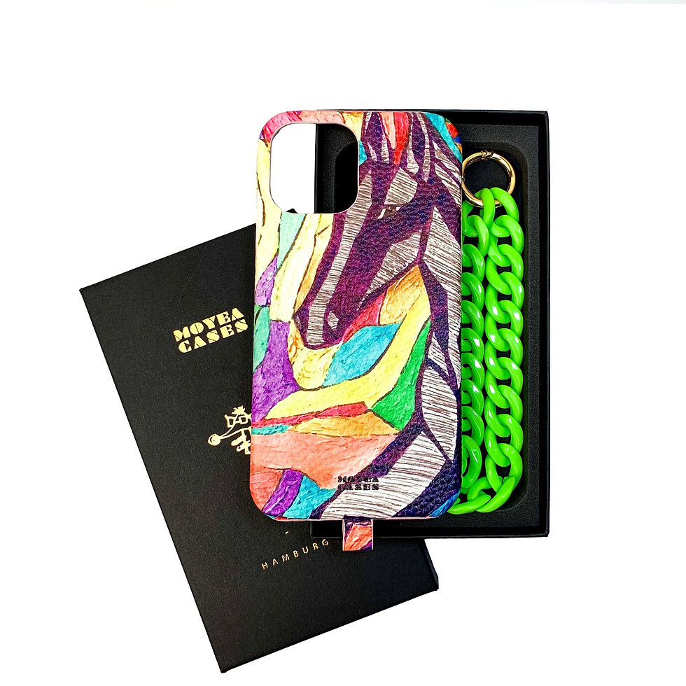 Miniaturbild: Fantasy Horse - Leder-iPhone-Hülle mit Statement-Kette (73 cm) / 2-teiliges Set