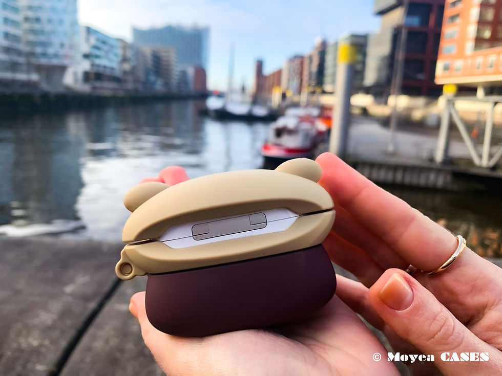 Thumbnail: Beige Bear Starbucks Coffee AirPods Case with keychain