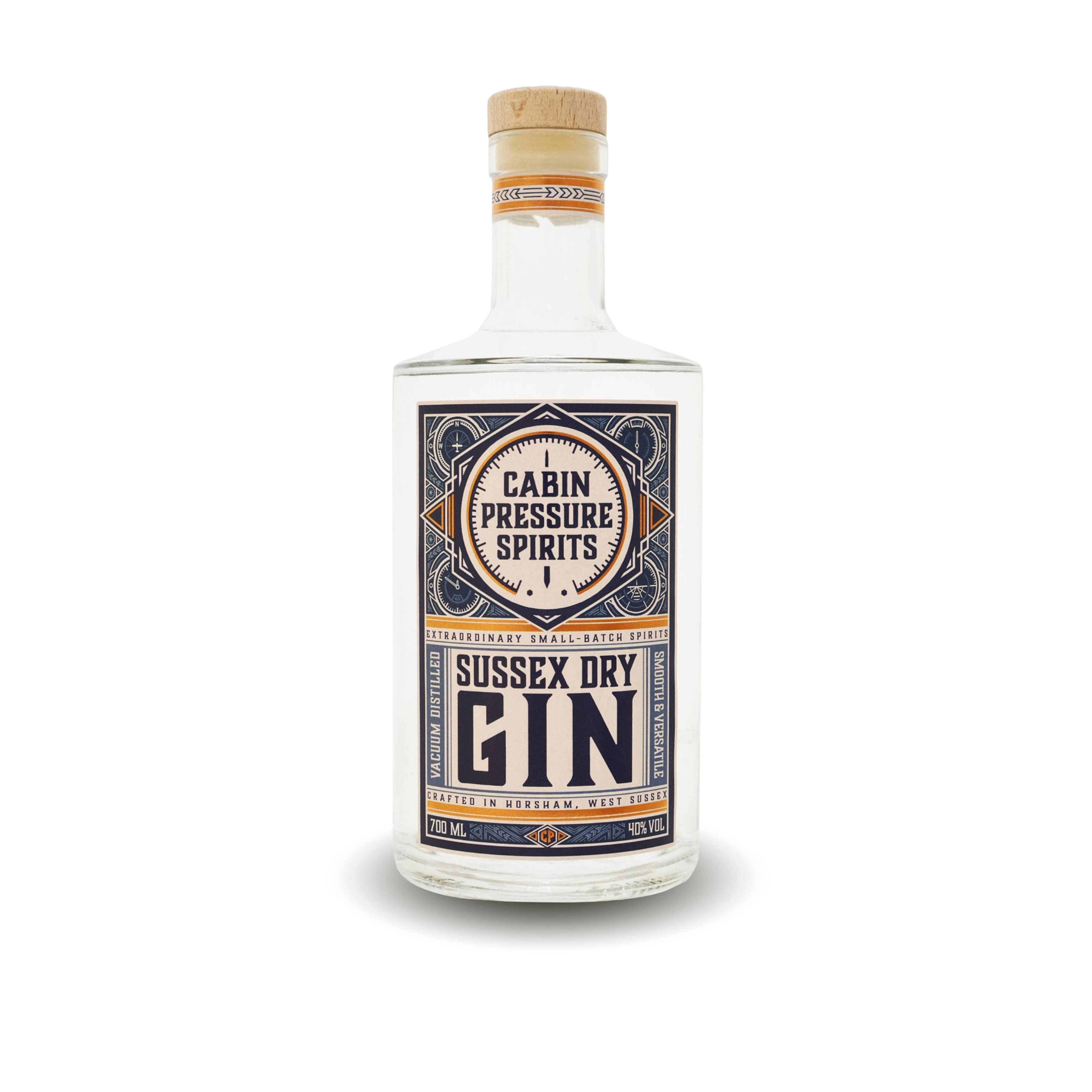 Bottle of Cabin Pressure Spirits Sussex Dry Gin from the Front