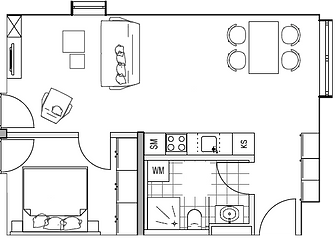 Floor plan N°28 Adler Apartments Sasbachwalden, holiday apartment in the Black Forest, holiday with family and dog, living TIMELESS