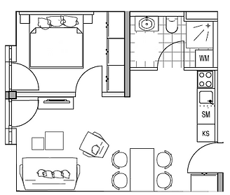 Floor plan N°27 Adler Apartments Sasbachwalden, holiday apartment in the Black Forest, holiday with family and dog, living TIMELESS