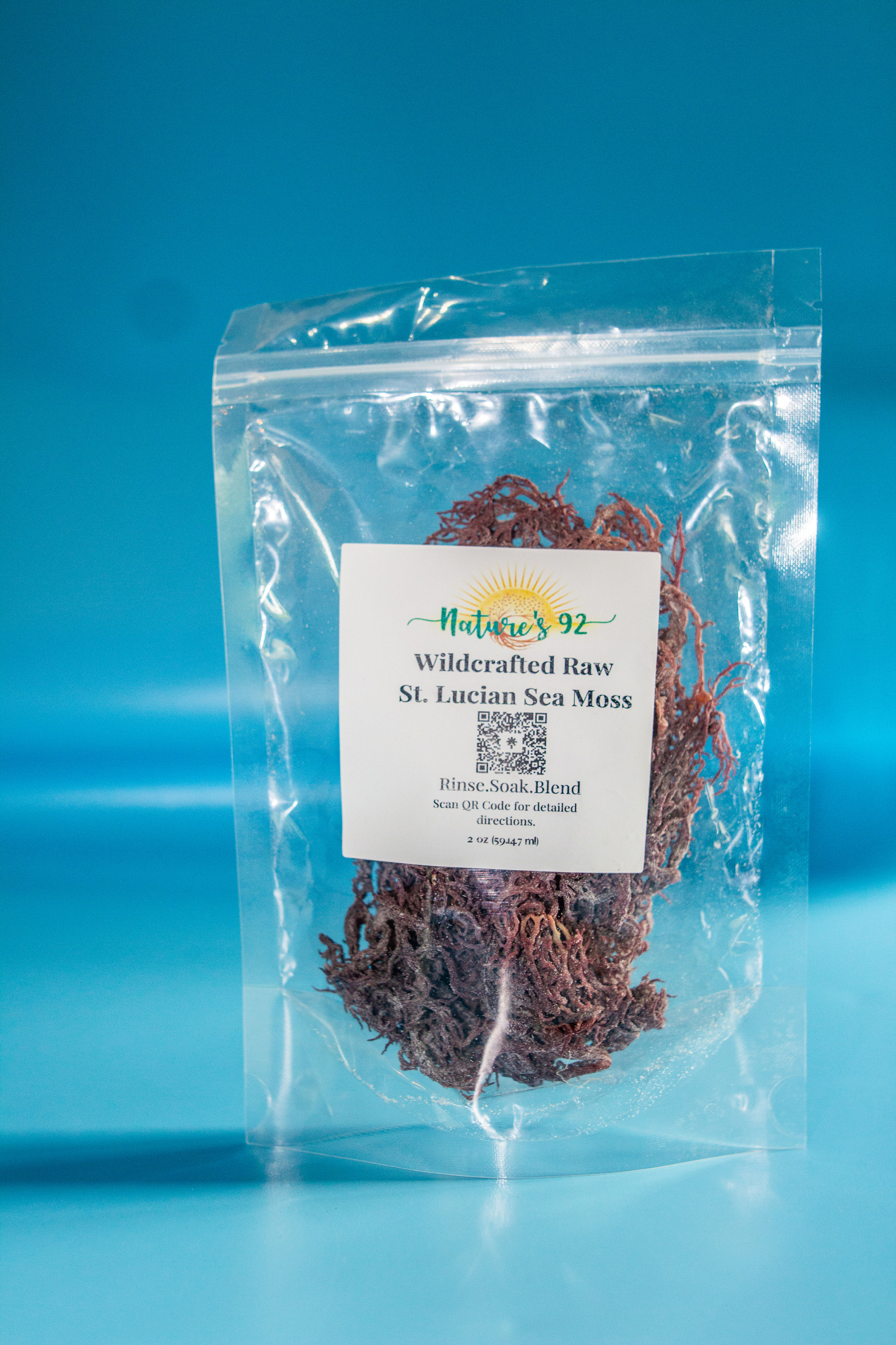 2 oz Wildcrafted Raw St. Lucian Purple Sea Moss