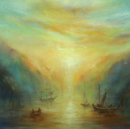 Sunset oil painting Rachel Hinds