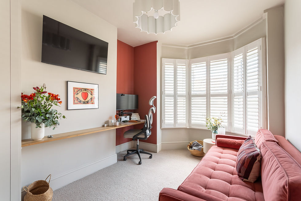 An office guestroom clean and uncluttered