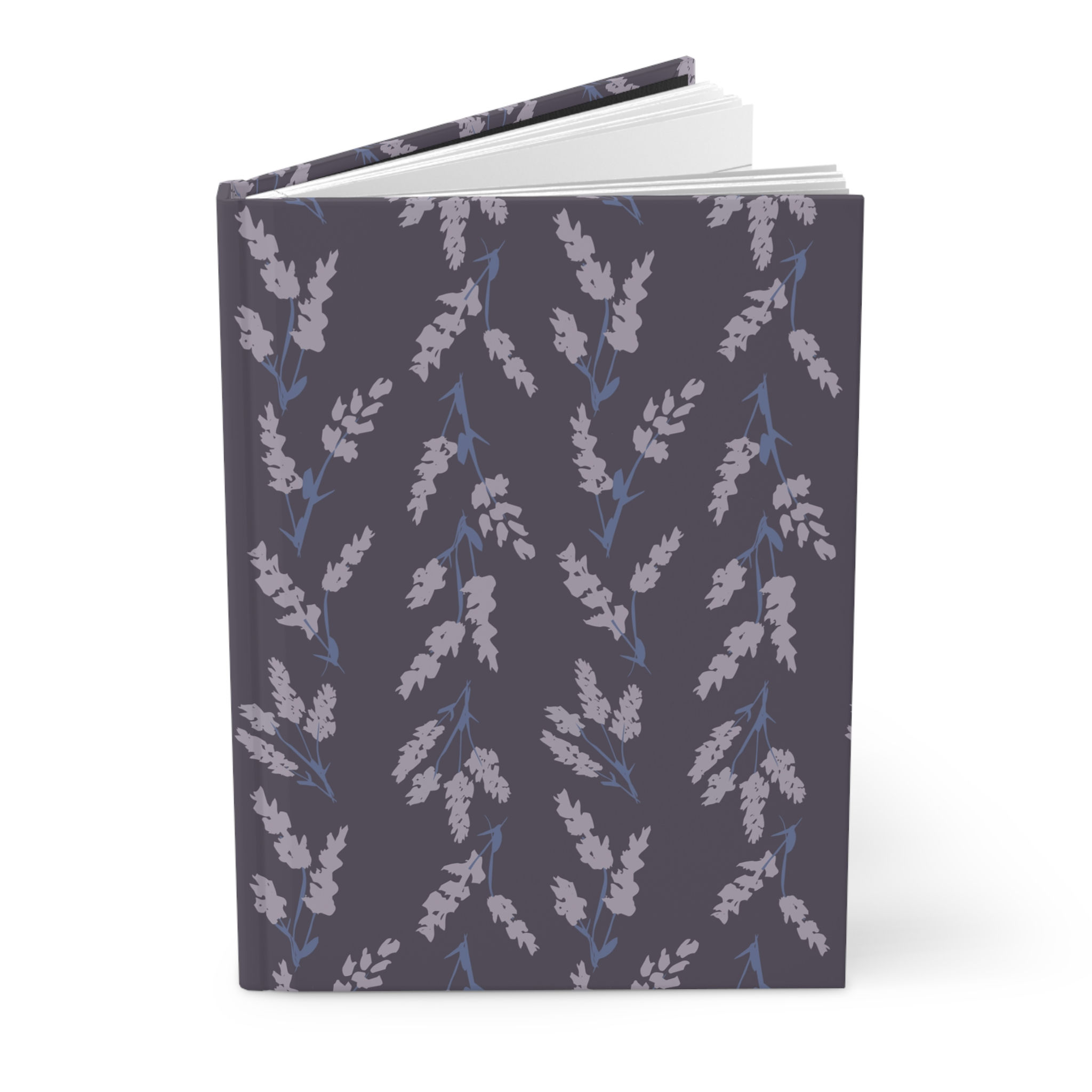 Lavender Sprigs Hardcover Journal — Matte Floral Notebook for Notes & Gratitude