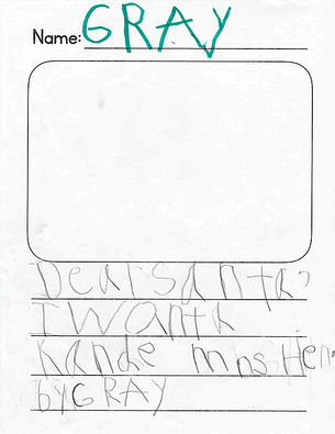 Dear Santa...Mrs. Wisher's kindergarten class