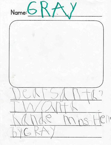 Dear Santa...Mrs. Wisher's kindergarten class