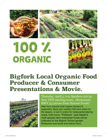Meet Your Bigfork Organic Farmer and Consumer Night April 5