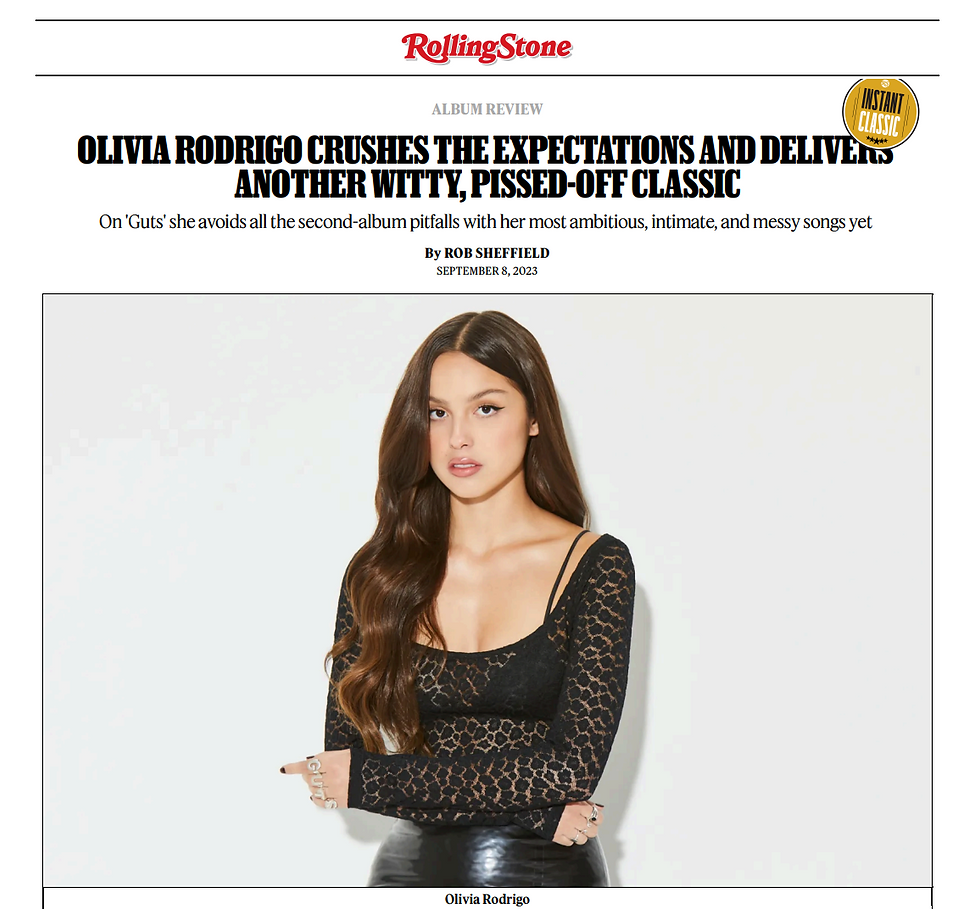 Rolling Stone's Review on Olivia Rodrigo's 'Guts'