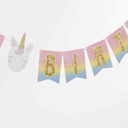 Thumbnail: Gold Glitter Unicorn Party Décor Kit