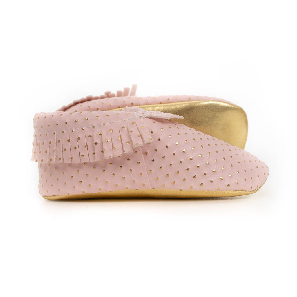 Baby Moccasins - Pink Polka