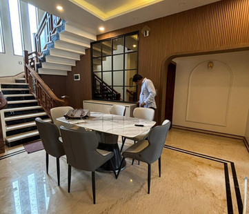 Dining room design in villa, bangalore
