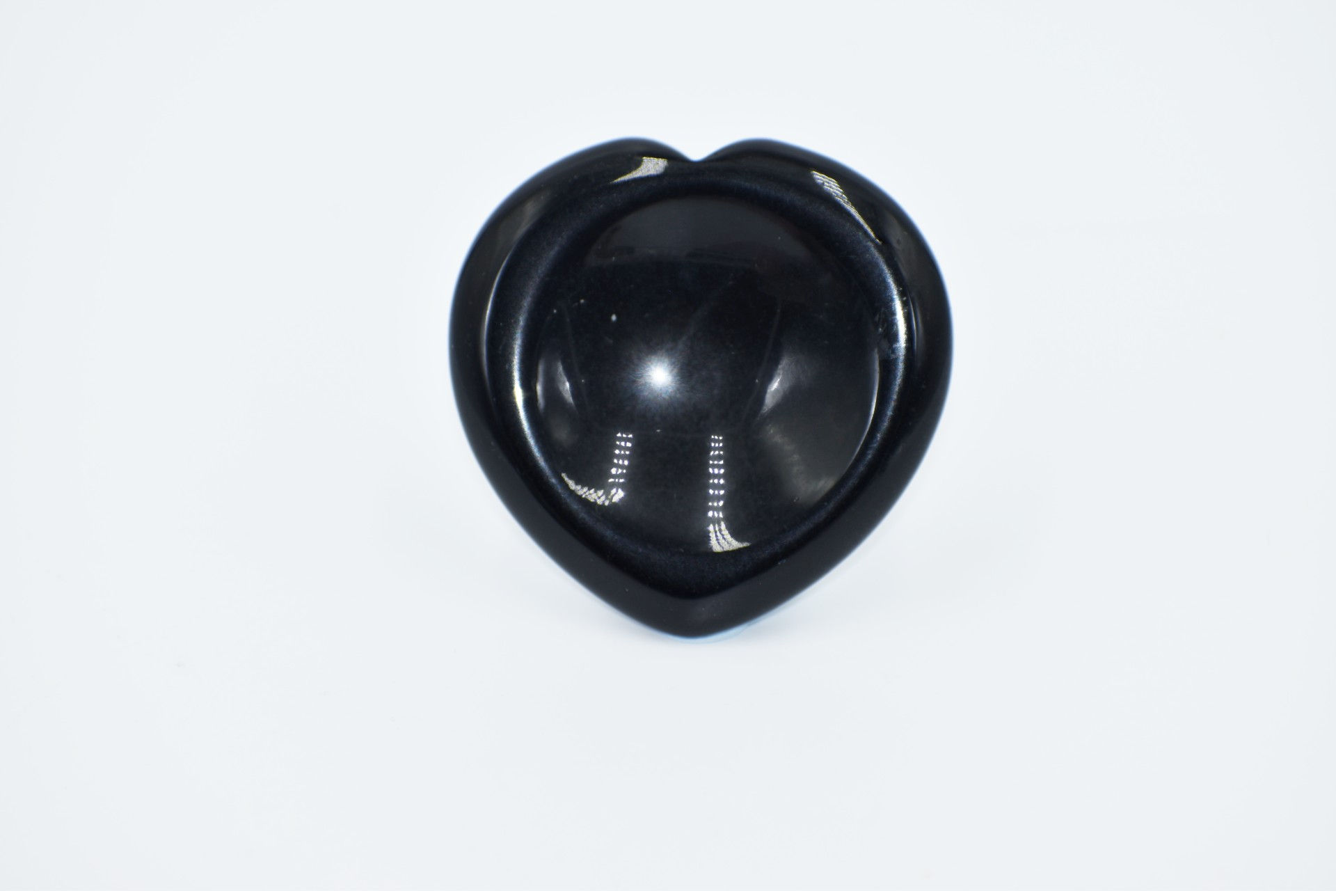 Black Obsidian  Heart shaped Palmstone with thumb indentation