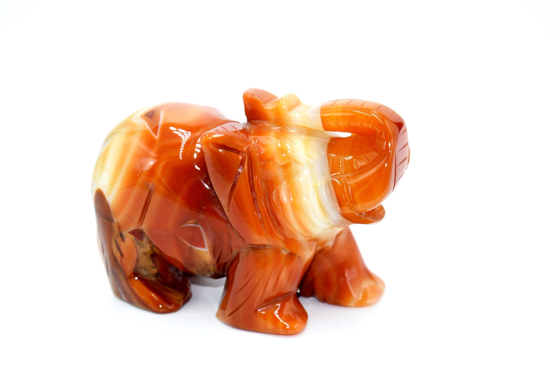 Carnelian Carved & Polished Elephant (Large)
