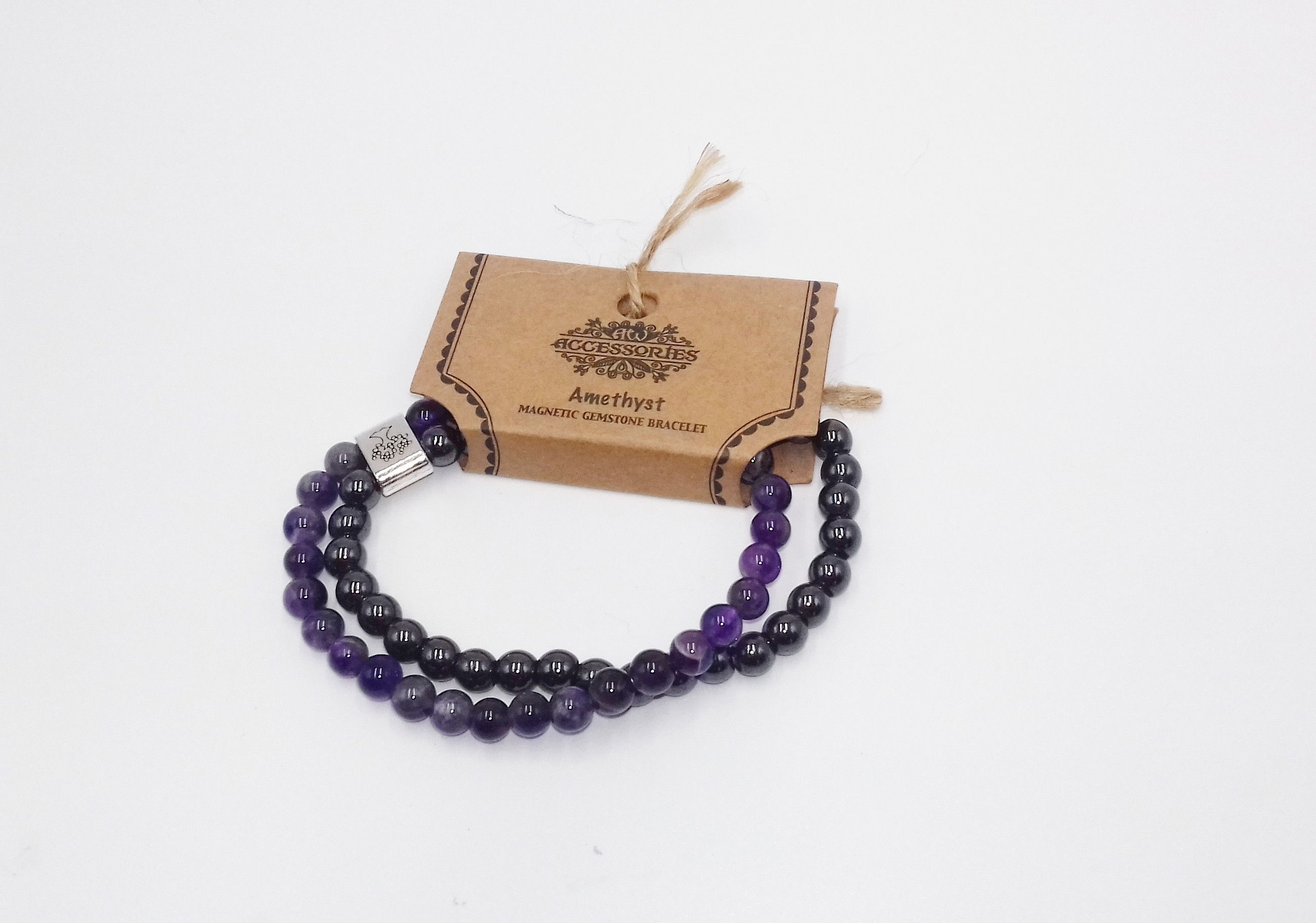 Amethyst and Hematite Double Bracelet