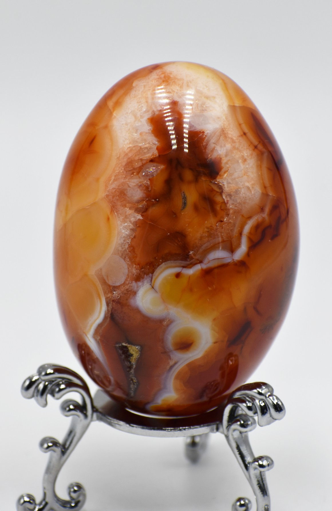 Carnelian 'Almost Egg' Freeform with natural druzy