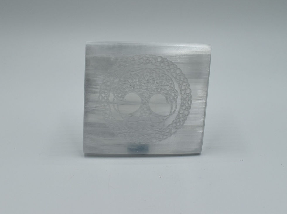 Thumbnail: Selenite - Celtic Tree of Life - Square Charging Plate