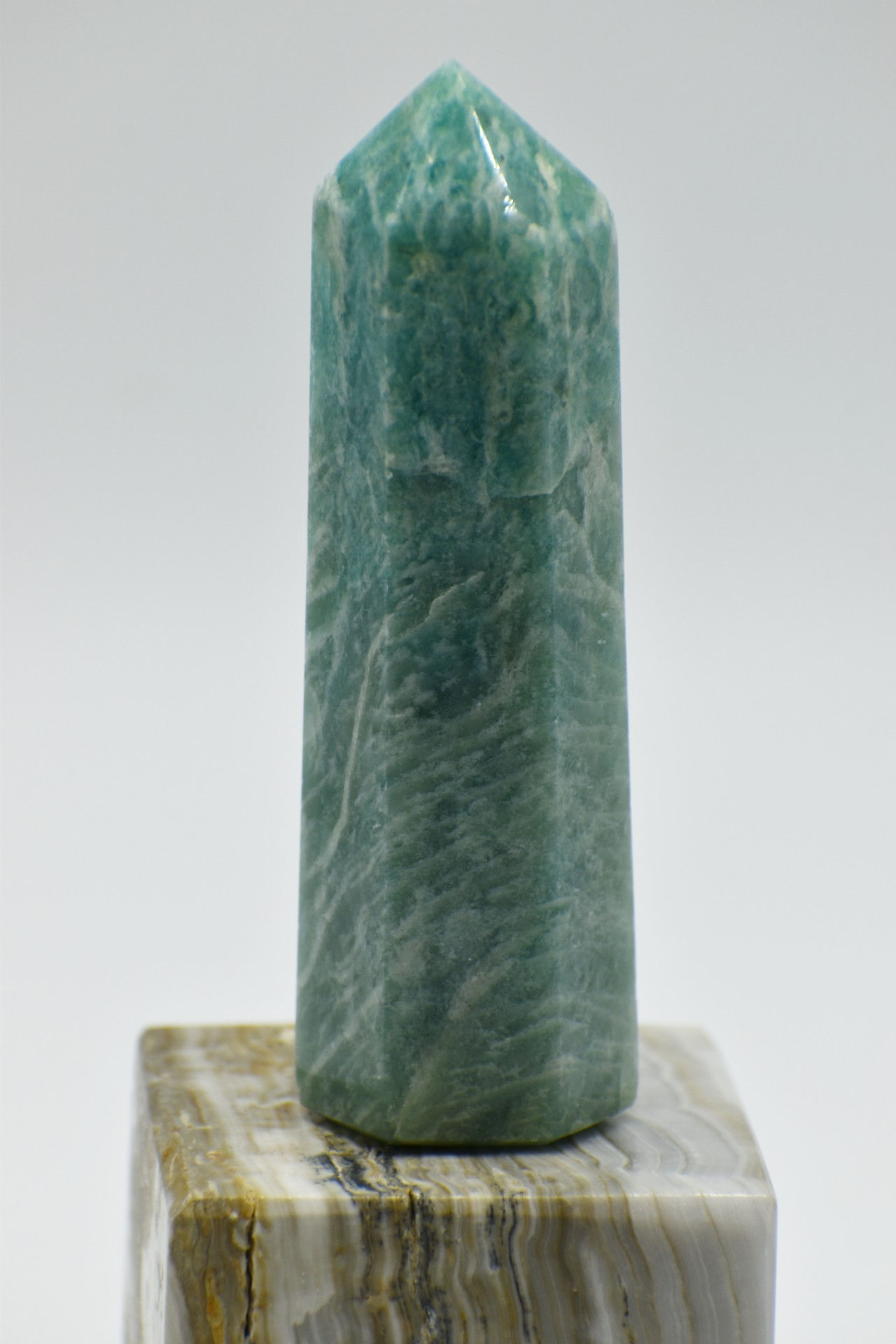 Amazonite - Hand polished 9.5cms Hexagonal Tower