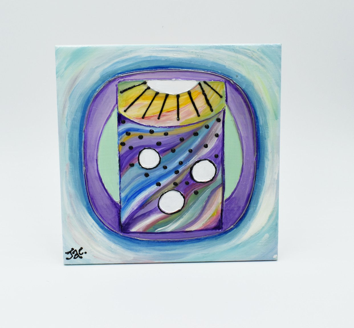 White Wizard - Hand painted Large Tile