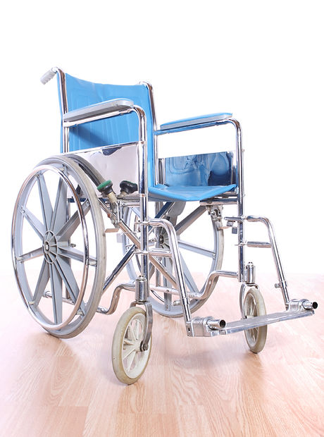 Blue wheelchair