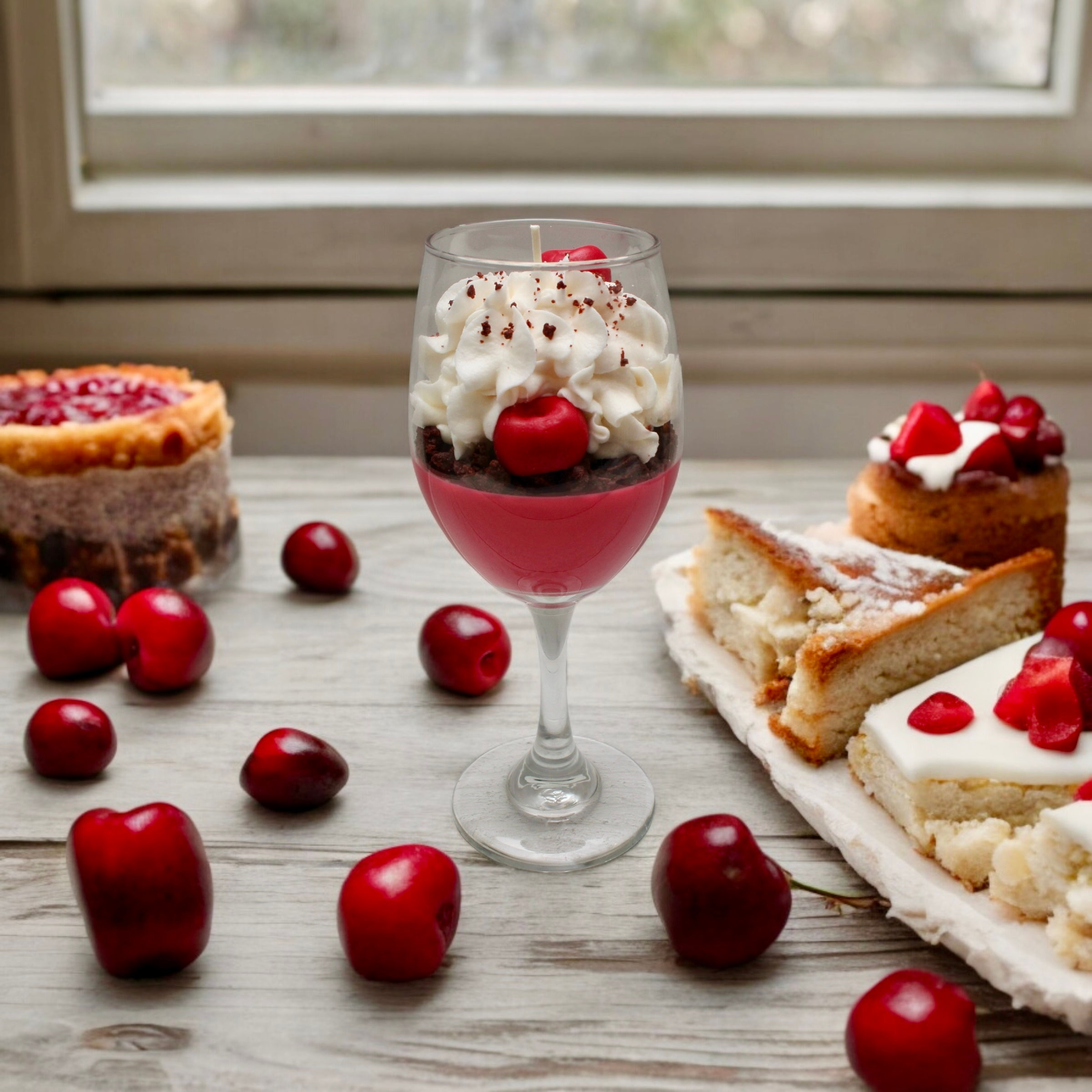 Cherry Cheesecake Wine Glass