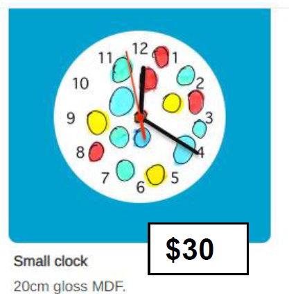 20cm (small) gloss MDF Picture Clock