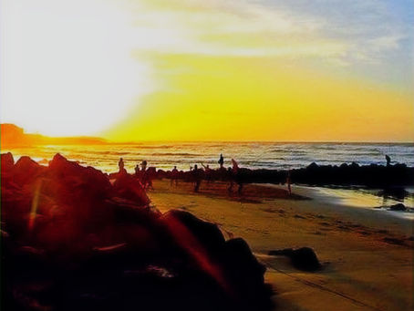 seaside at sunset