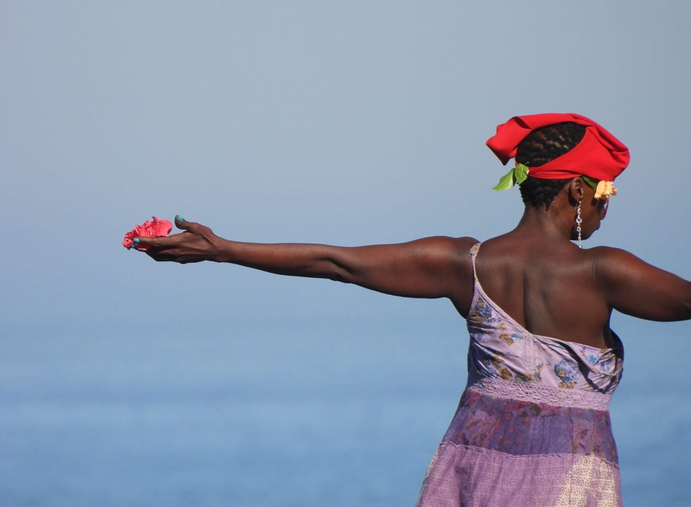 woman with arms open
