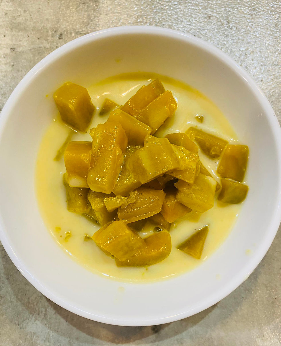 Pumpkin and coconut milk