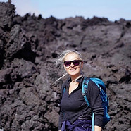Dora, certified local guide from 2Go Iceland Travel, leading Fagradalsfjall volcano hike in Iceland