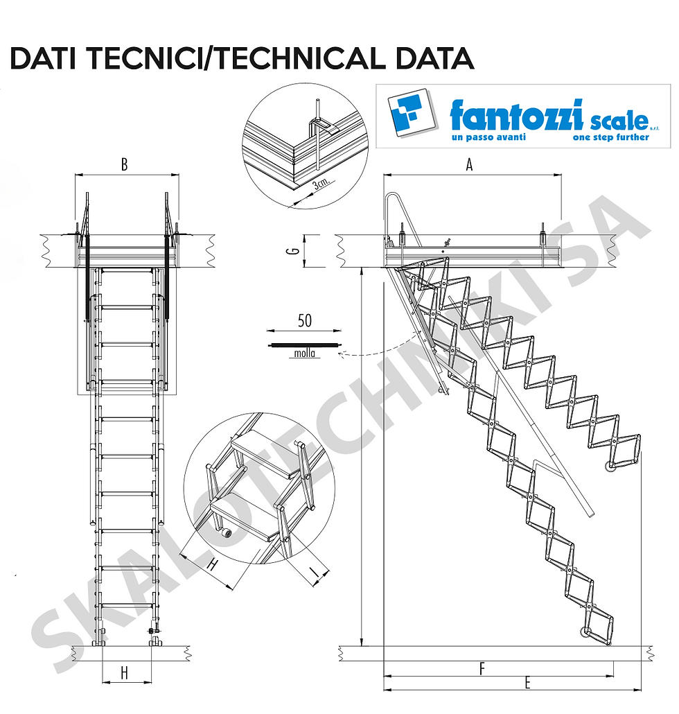 Thumbnail: Scissor Steel Manual Attic Ladder